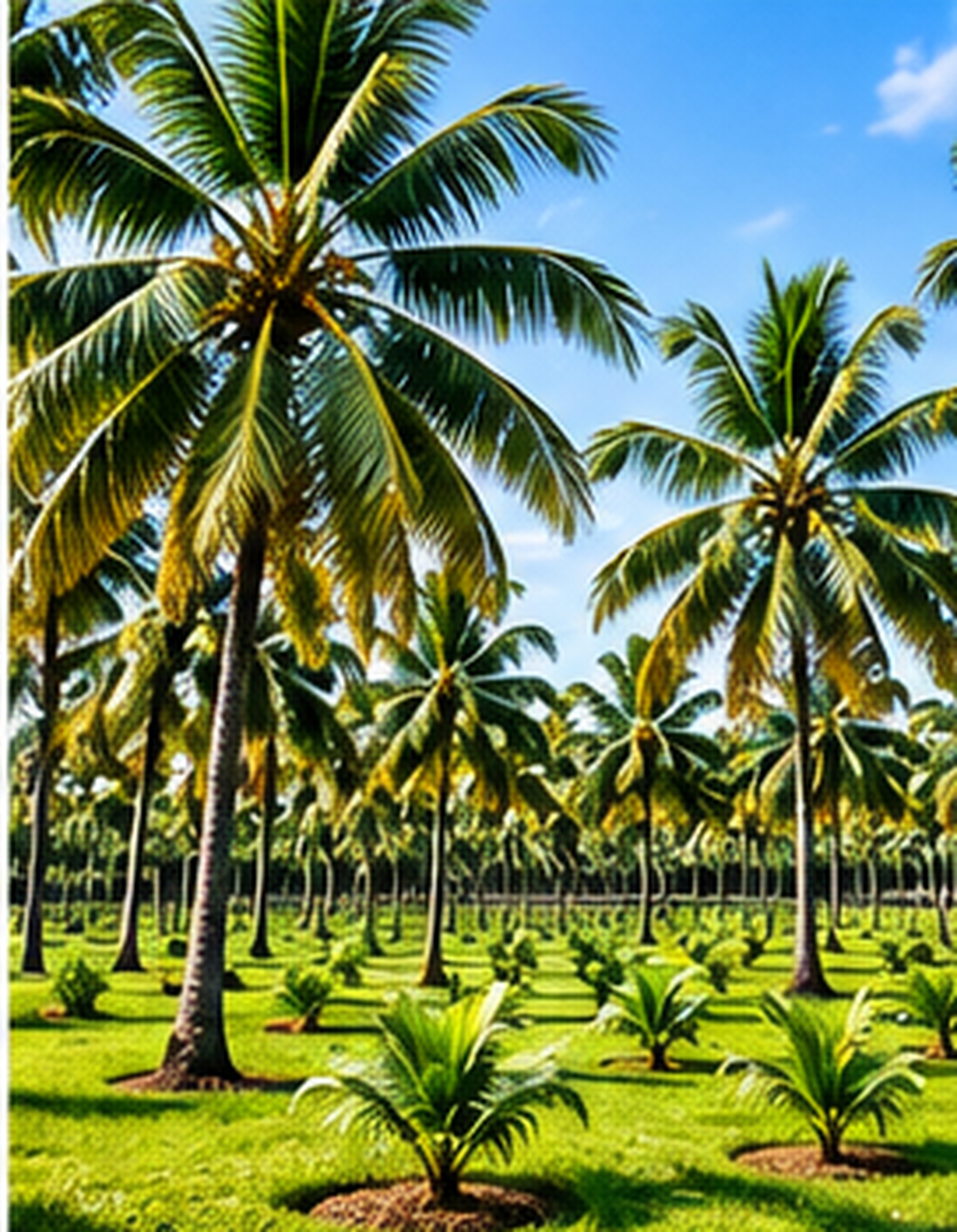 Coconut tree plantation concept at Nature's Nest farmland