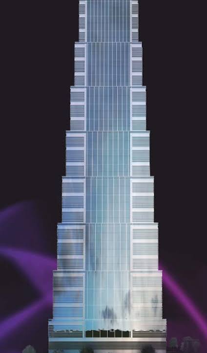 Close view of the tower façade rendering